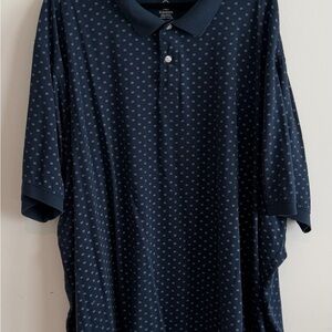 Harbor Bay Navy Polo with Subtle Micro Print Big and Tall 7XLT